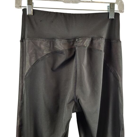 BCBGMAXAZRIA Medium Ankle Leggings with inlaid Mesh & Ankle Cutouts Black - Picture 12 of 15